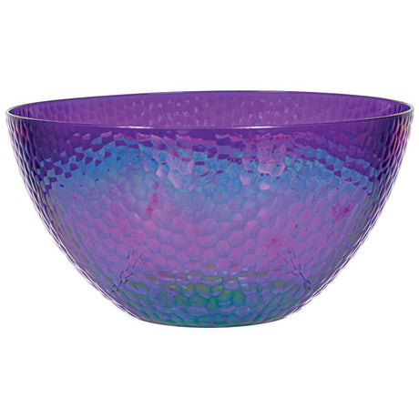 Iridescent sparkling sapphire plastic serving bowl, 3.9L capacity, perfect for parties and gatherings.