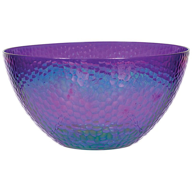 Iridescent sparkling sapphire plastic serving bowl, 3.9L capacity, perfect for parties and gatherings.