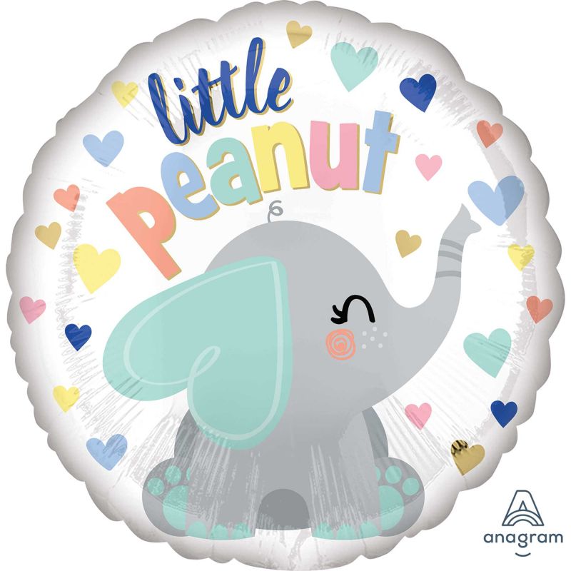 Cute 45cm Little Peanut Baby foil balloon, perfect for baby showers and first birthdays, self-sealing and whimsical.