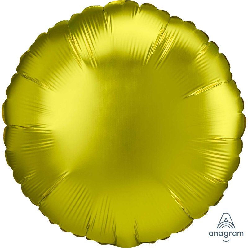 Vibrant 45cm satin luxe lemon circle foil balloon for cheerful celebrations and party decor.