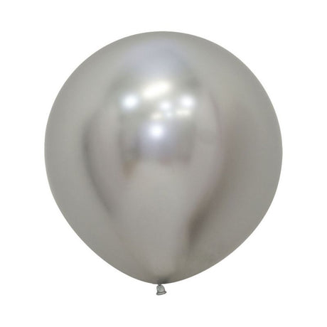 Pack of 10 elegant 60cm silver metallic latex balloons for vibrant party decor and celebrations.