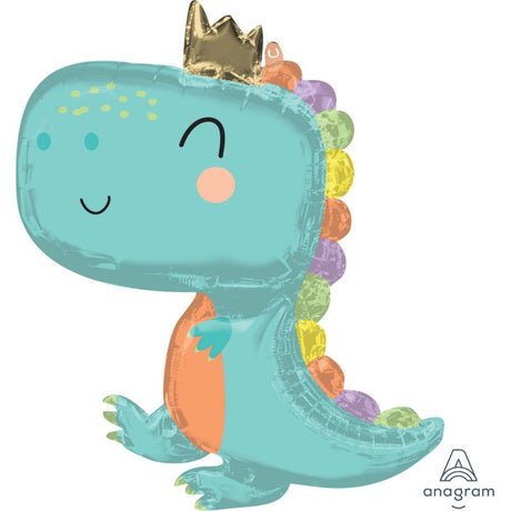 Vibrant 78cm Babysaurus dinosaur foil balloon, perfect for birthday parties and baby showers.