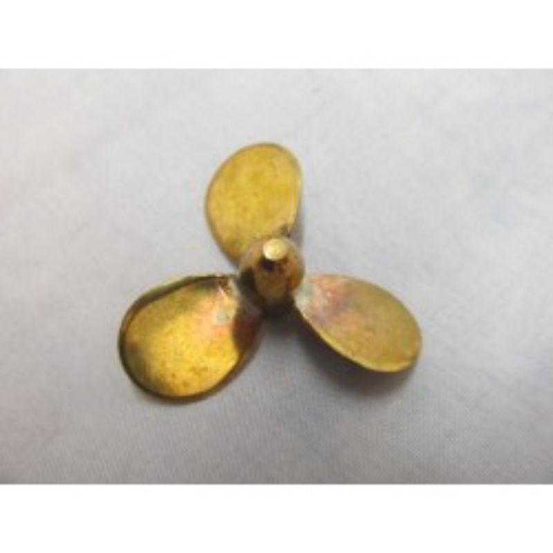 50mm brass propeller for wooden ship models, designed for optimal water flow and easy installation.