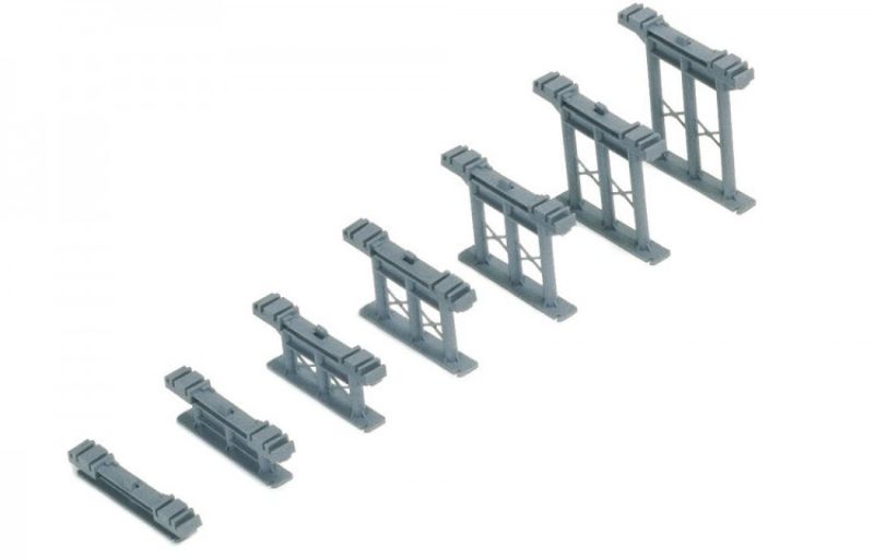 Hornby Inclined Piers set of seven for creating smooth, precise inclines on model railways with durable support for tracks.