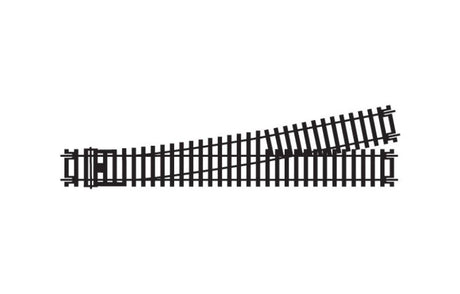 Hornby Left-Hand Express Point track accessory for smooth train transitions, 245mm long with 852mm radius, hand-operated.