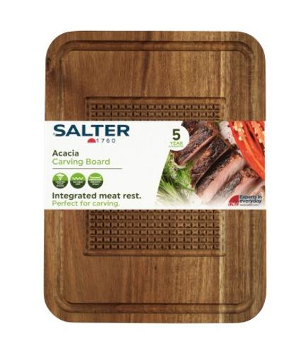 Acacia Carving Board with Meat Rest & Juice Groove - Salter BW14194