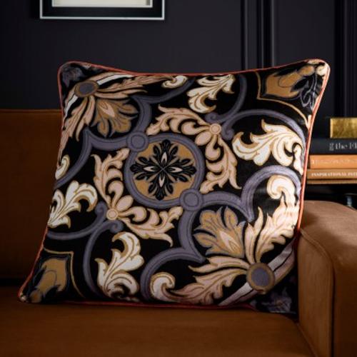 Velvet Cushion Cover 55x55cm Black Festivo - LLB