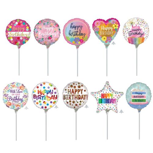 Happy Birthday Pastel Foil Balloon Mix 22cm 25 Pack - Anagram
