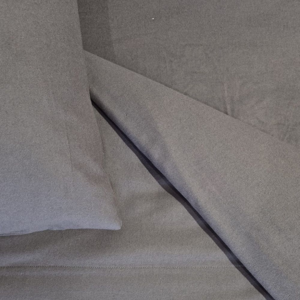 Baksana - Flannel Sheet Fitted - Charcoal - King