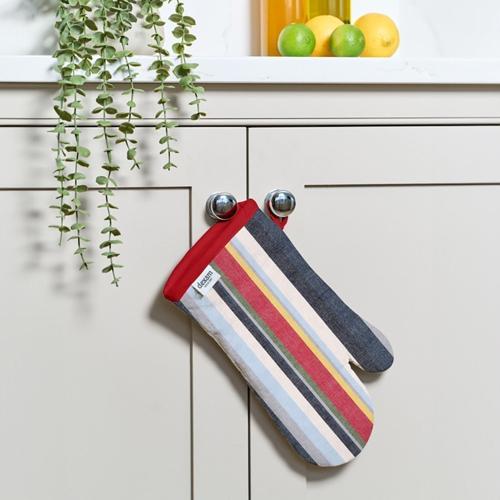 Striped Recycled Cotton Gauntlet - Red - Dexam