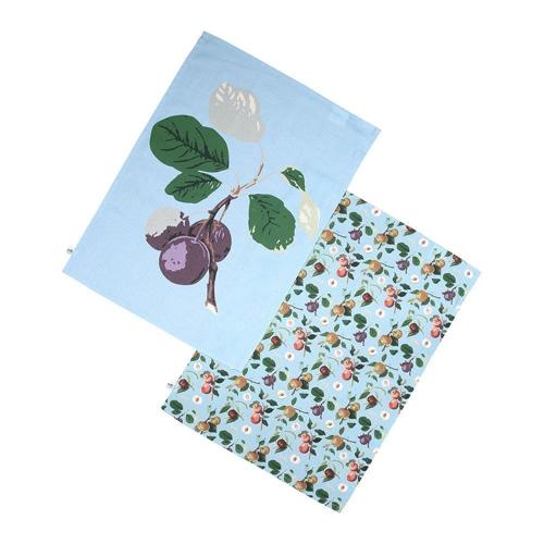 Hooker Fruit Organic Cotton Tea Towels - Set of 2 - Blue