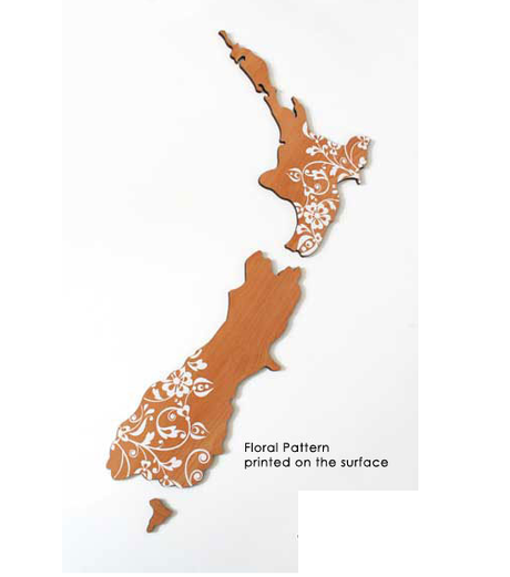 NZ Floral Wall Art in Rimu, featuring a fern pattern, 550mm high, celebrating New Zealand's natural beauty and culture.