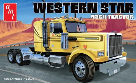 1/24 scale Western Star 4964 Tractor model kit with over 295 parts for detailed assembly and customization.