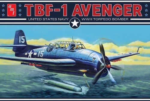 Detailed 1/48 scale model of the Grumman TBF Avenger with retractable features and decals for a realistic build.