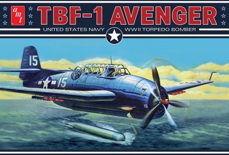 Detailed 1/48 scale model of the Grumman TBF Avenger with retractable features and decals for a realistic build.