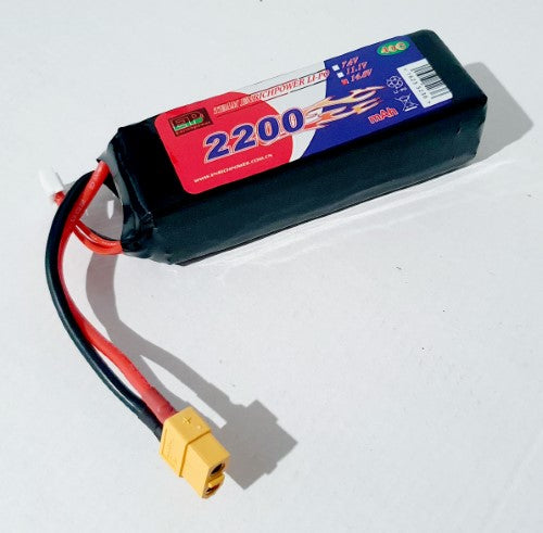 Li-Po 14.8V 2200mAh 40C battery with XT60 connector, ideal for RC cars and drones, offering high performance and reliability.
