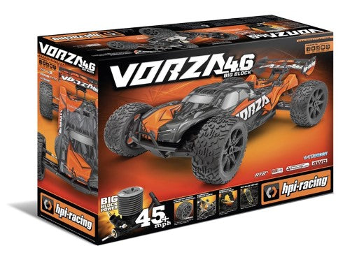 1/8 GP RTR Vorza Flux Truggy for all-terrain racing, featuring Nitro engine, 4WD, and customizable settings.
