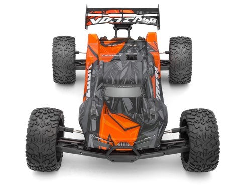 1/8 GP RTR Vorza Flux Truggy, a nitro RC vehicle with high speeds, durable construction, and superior all-terrain control.