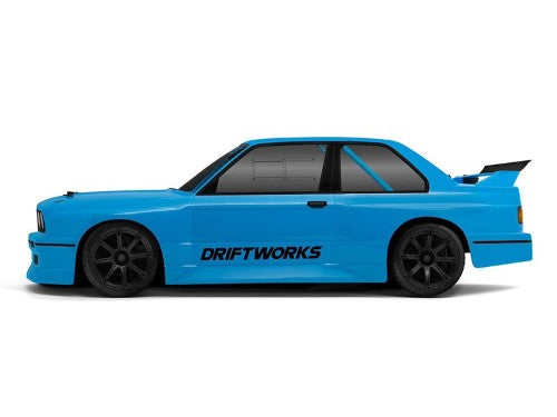 1/10 RS4 S3 BMW E30 Drift car, 4WD system, 2.4GHz radio, iconic design, includes battery and charger for immediate racing.