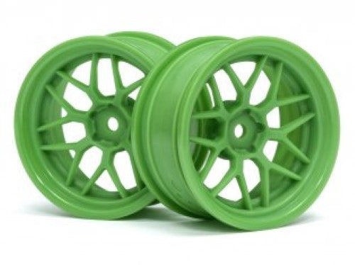 HPI Racing TECH 7 Green wheels for 1/10 RC cars, 52x26 mm, +6mm offset, offering performance and durability.