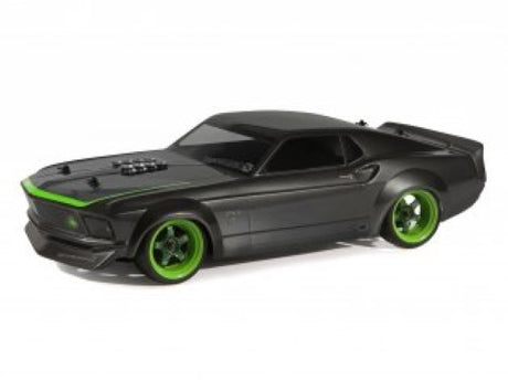 Detailed '69 Mustang body shell for 200mm RC cars, perfect for racing with a striking classic muscle car design.
