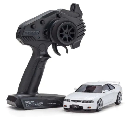 Radio Control MA-020 R33 GT-R RC car with vibrant LEDs and gyro stabilization for thrilling high-speed racing.