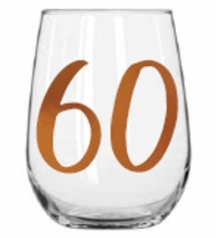 STEMLESS WINE GLASS - 60TH RAINBOW