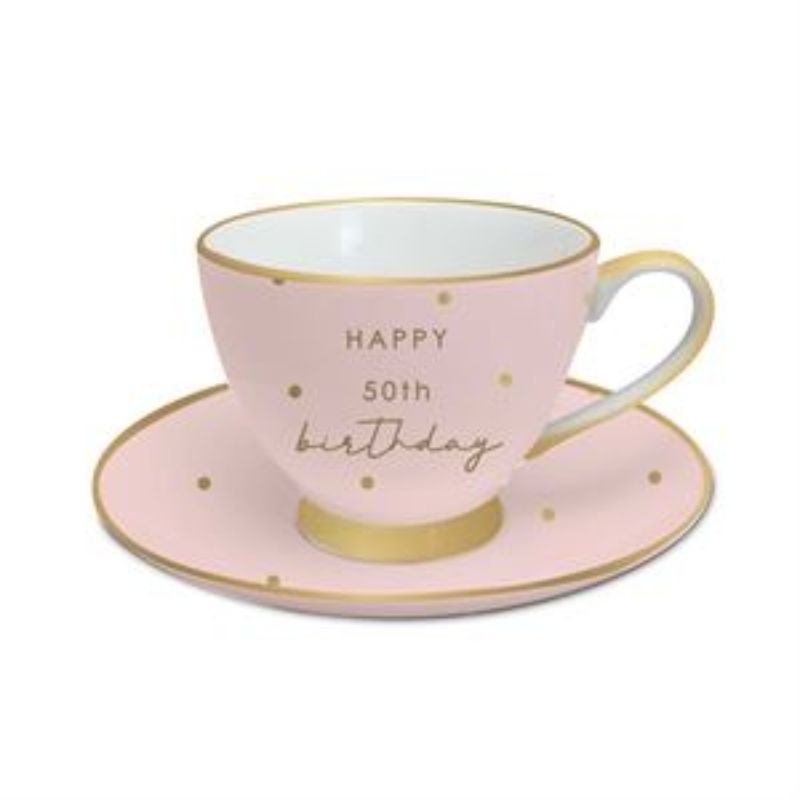 TEA CUP & SAUCER SET - 50TH