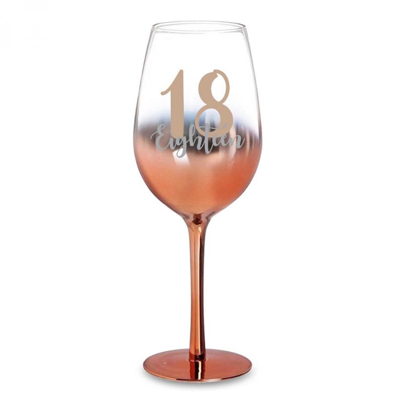 WINE GLASS - 18 ROSE GOLD OMBRE (430ML)