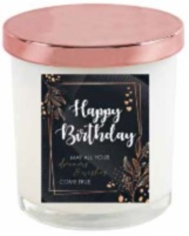 CANDLE - HAPPY BIRTHDAY ROSE GOLD LID