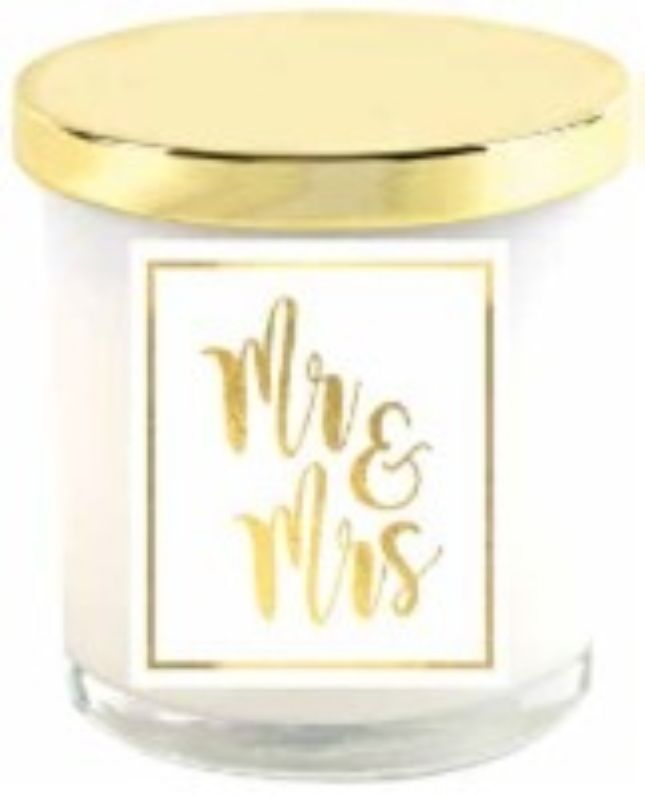 CANDLE - MR & MRS GOLD LID