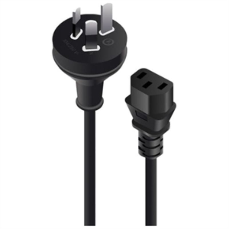 Alogic 3m Standard Power Cord for Computers - 250V AC, 10A - SAA Approved, Black