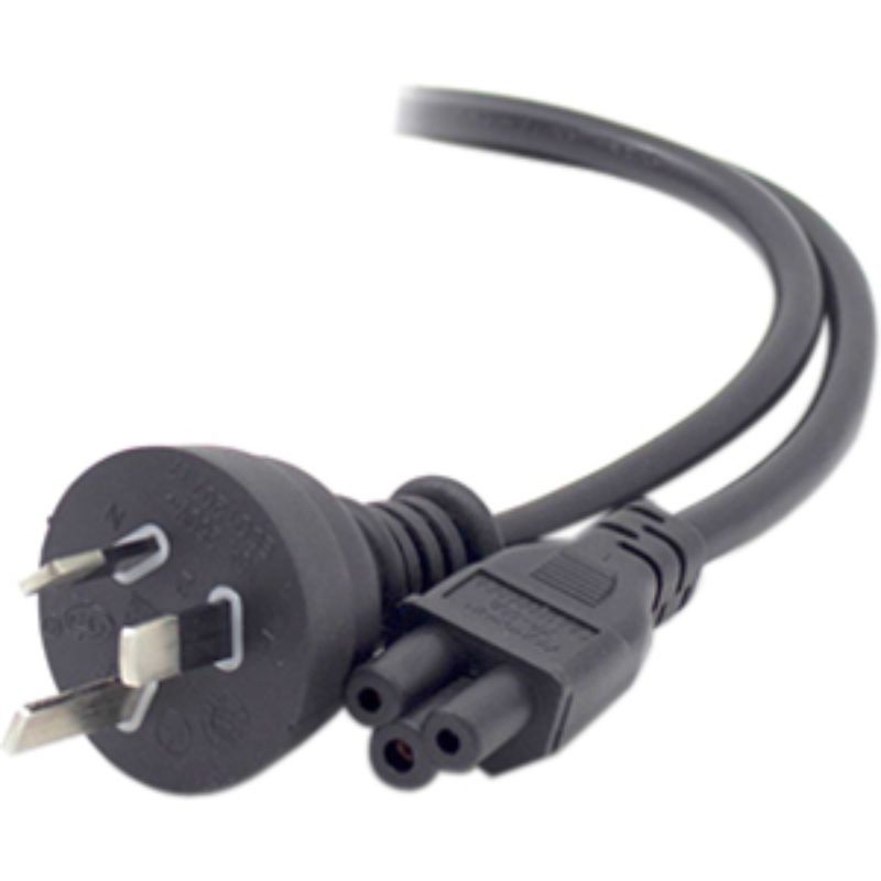 Alogic 1m Standard Power Cord - 230V AC / 10A - Black Mains Plug to IEC C5 - SAA Approved