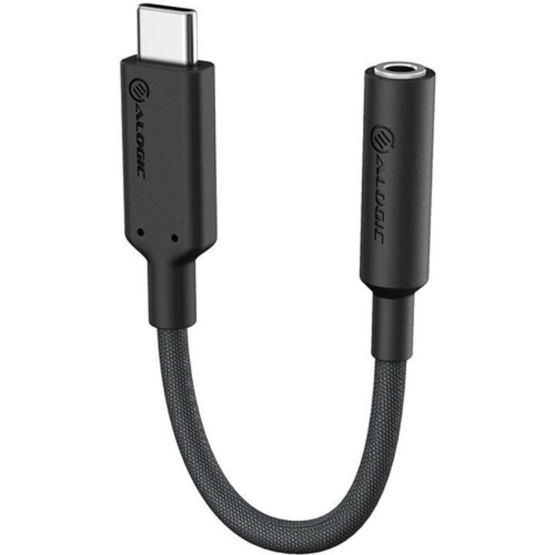Alogic Elements Pro USB-C to 3.5mm Audio Adapter - 10cm - Black - 10 cm Mini-ph