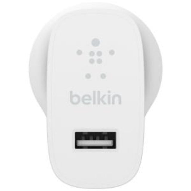 Belkin BOOST CHARGE 12W USB-A Wall Charger offers fast, efficient charging for smartphones and tablets, ideal for travel.