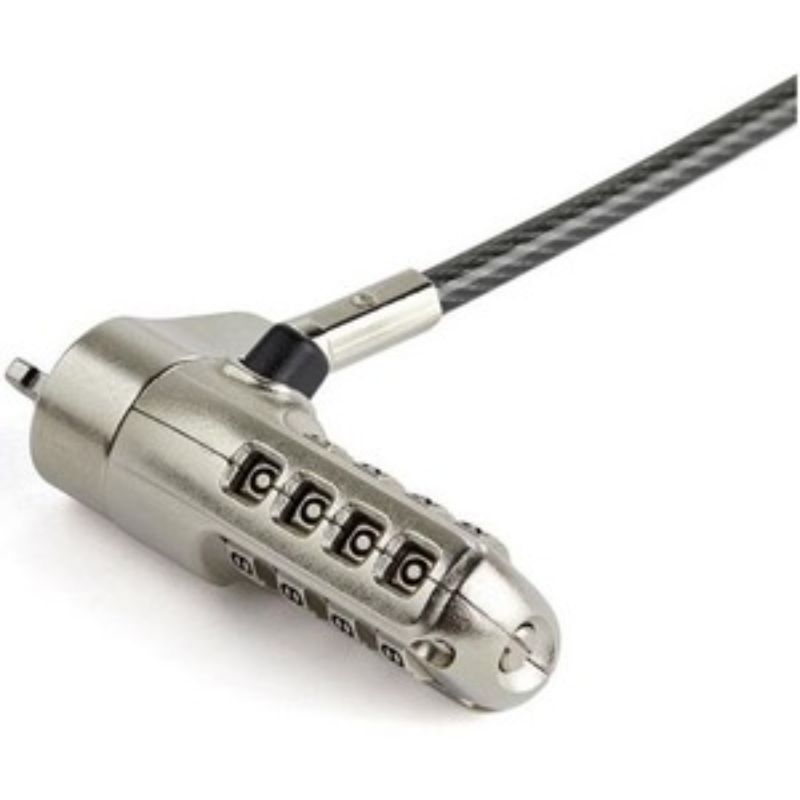 Startech 6ft laptop cable lock with 4-digit combination for secure anti-theft protection and easy locking.