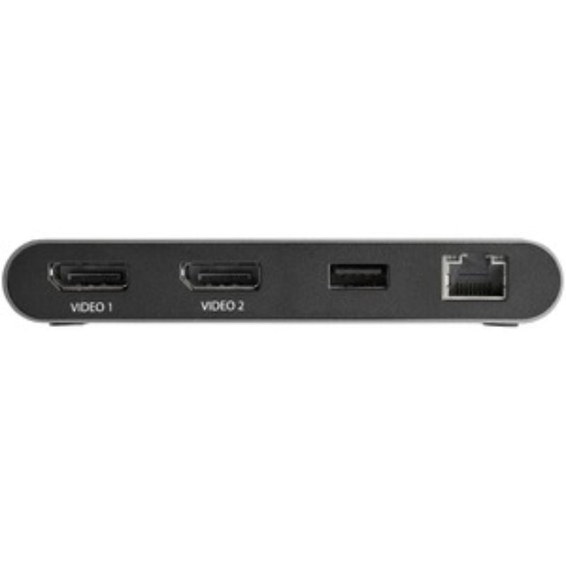 Startech Thunderbolt 3 Mini Dock with dual 4K 60Hz support, USB-A port, and Gigabit Ethernet for enhanced connectivity.