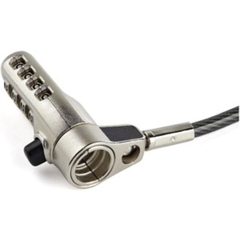 Startech 6.5' 3-in-1 laptop cable lock with 4-digit combination for secure anti-theft protection on any device.