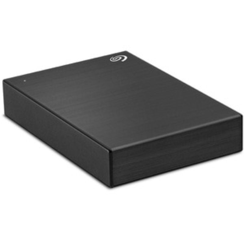 Seagate One Touch 2TB Portable Hard Drive in black, USB 3.0, sleek design for easy storage and backup on Windows and Mac.