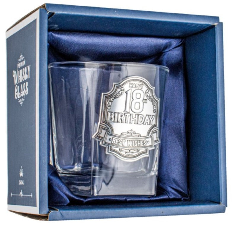18th  Spirit Glass - Engravable Pewter Badge (210ml)