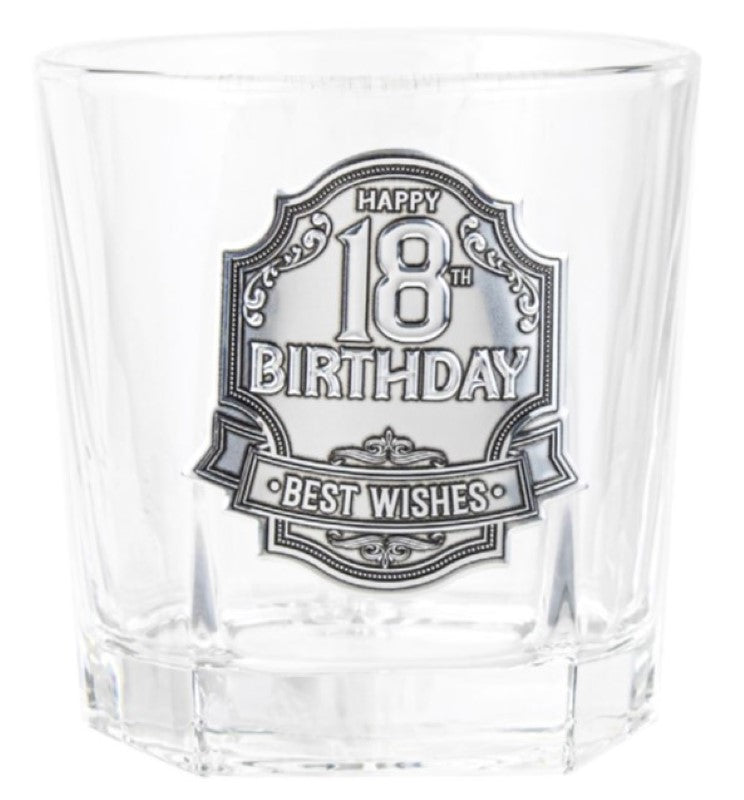 18th  Spirit Glass - Engravable Pewter Badge (210ml)