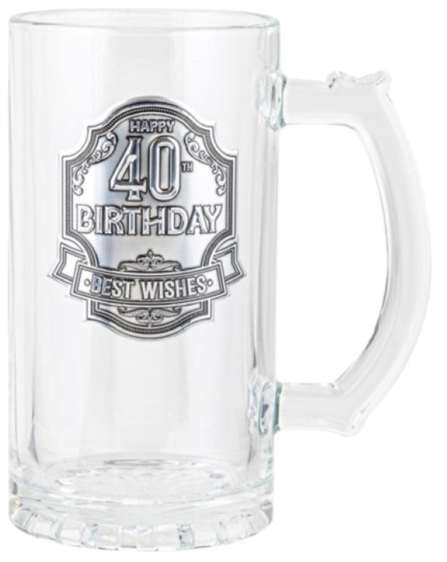40th Tankard - Engravable Pewter Badge (490ml)