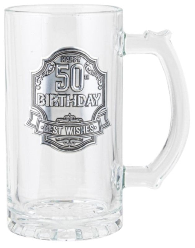 50th Tankard - Engravable Pewter Badge (490ml)