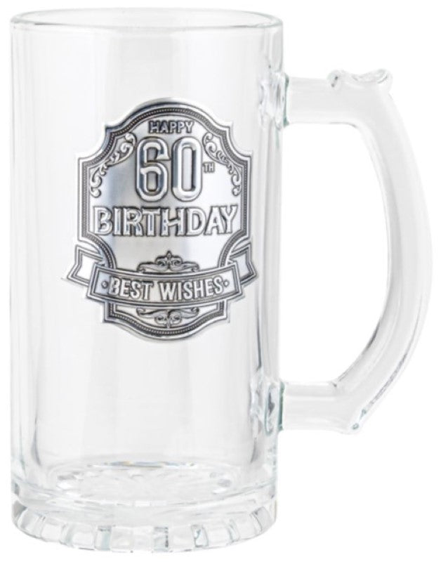 60th Tankard - Engravable Pewter Badge (490ml)