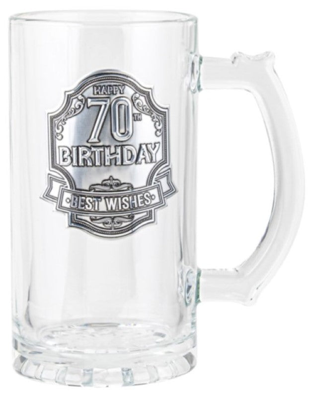 70th Tankard - Engravable Pewter Badge (490ml)