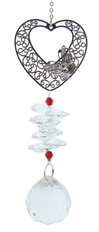 Suncatcher Heart Cutout Red - HEART - Set of 2