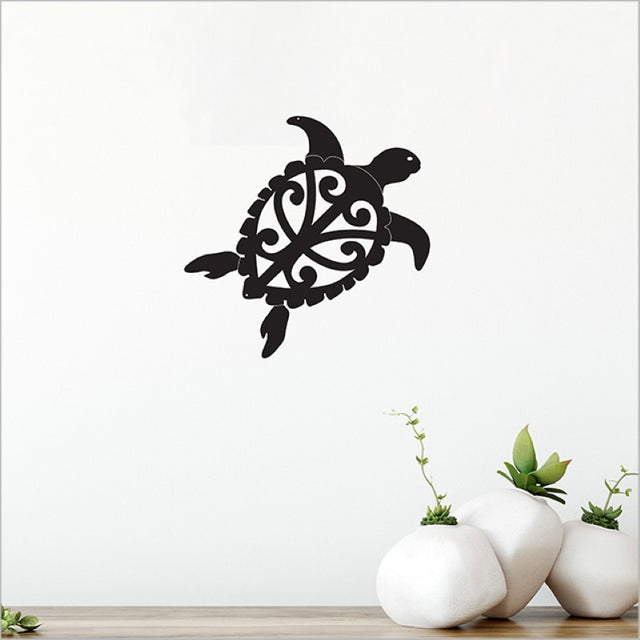 Acrylic wall art featuring a black honu turtle design, ideal for marine life enthusiasts and stylish home decor.
