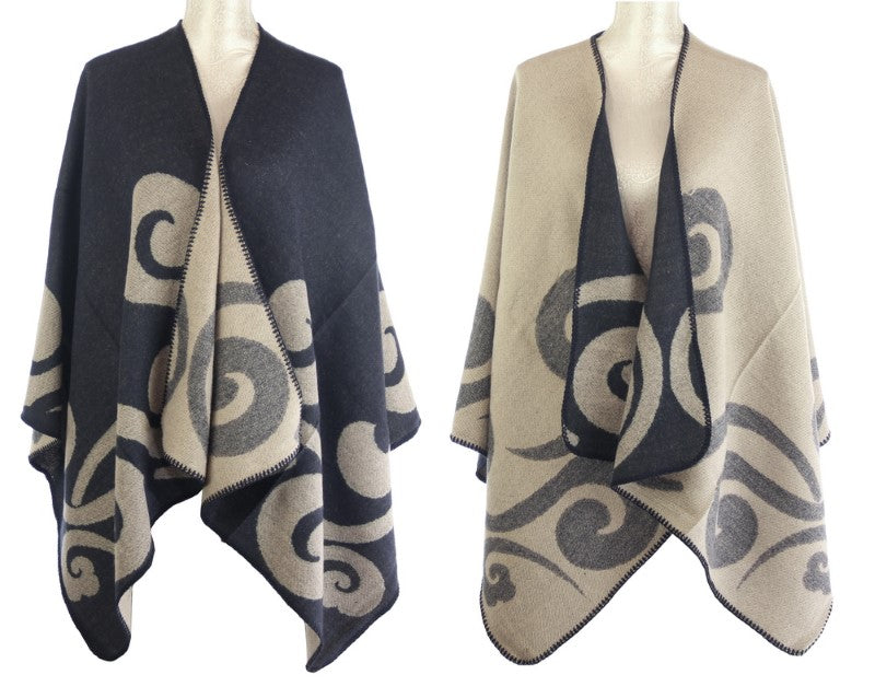 Cape With Curls Design - NAVY