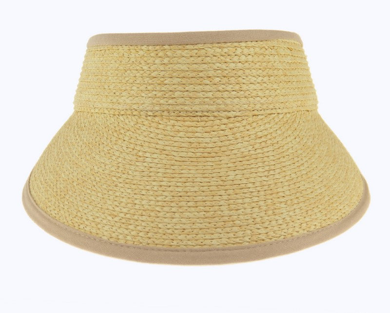 Hat - Fabric Trimmed Visor - NATURAL