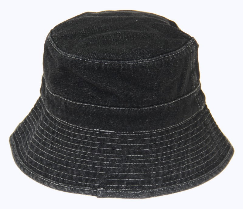 Hat - Denim Bucket Hat - BLACK